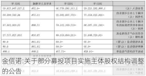 金信诺:关于部分募投项目实施主体股权结构调整的公告