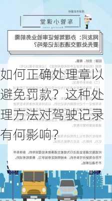 如何正确处理章以避免罚款？这种处理方法对驾驶记录有何影响？