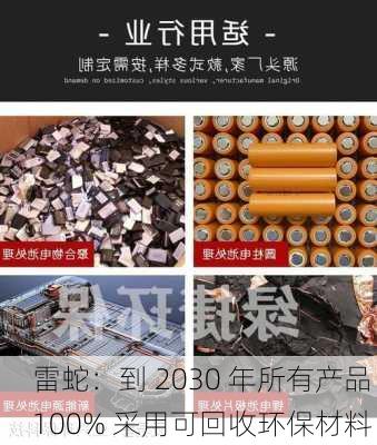 雷蛇：到 2030 年所有产品 100% 采用可回收环保材料