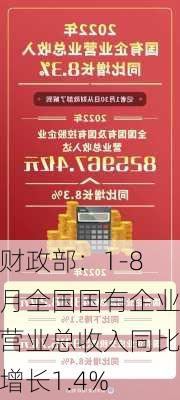 财政部：1-8月全国国有企业营业总收入同比增长1.4%