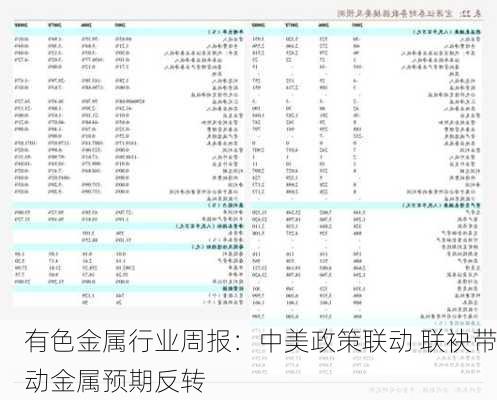 有色金属行业周报：中美政策联动 联袂带动金属预期反转