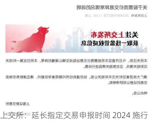 上交所：延长指定交易申报时间 2024 施行