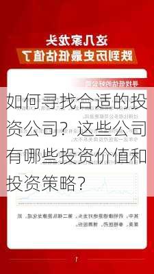 如何寻找合适的投资公司？这些公司有哪些投资价值和投资策略？