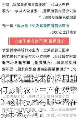 化肥减量技术的应用如何影响农业生产的效率？这种技术有哪些潜在的市场影响？