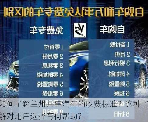 如何了解兰州共享汽车的收费标准？这种了解对用户选择有何帮助？