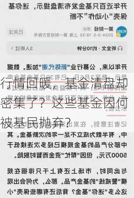 行情回暖，基金清盘却密集了？这些基金因何被基民抛弃？