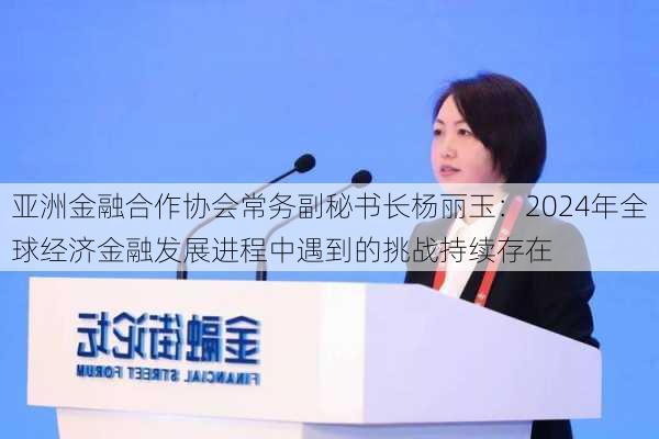 亚洲金融合作协会常务副秘书长杨丽玉：2024年全球经济金融发展进程中遇到的挑战持续存在