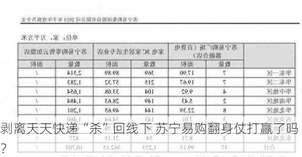 剥离天天快递“杀”回线下 苏宁易购翻身仗打赢了吗？