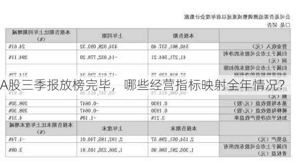 A股三季报放榜完毕，哪些经营指标映射全年情况？