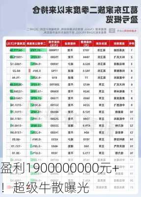 盈利1900000000元+！超级牛散曝光