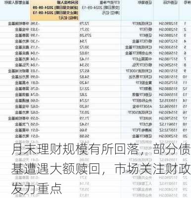 月末理财规模有所回落，部分债基遭遇大额赎回，市场关注财政发力重点