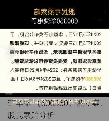 ST华微 （600360）被立案，股民索赔分析