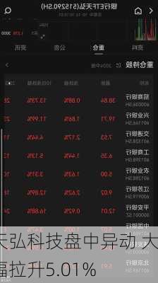 天弘科技盘中异动 大幅拉升5.01%